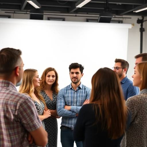 Grupo de personas aprendiendo a hablar en püblico