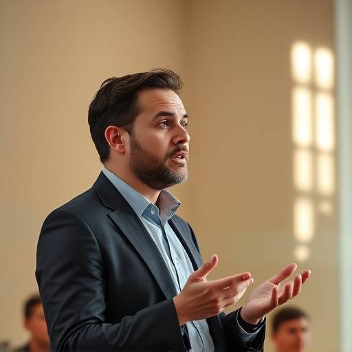 Instructor de oratoria dando retroalimentación